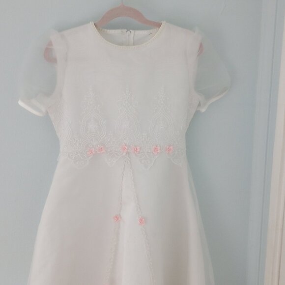 White girls' dress size 8 for flower girl/first communion/confirmation/party - Picture 4 of 10
